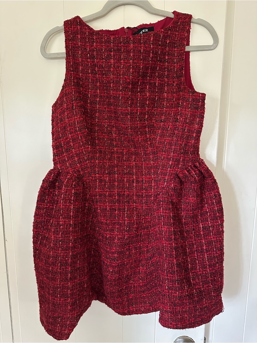 Cider Red Tweed Sleeveless Mini Dress